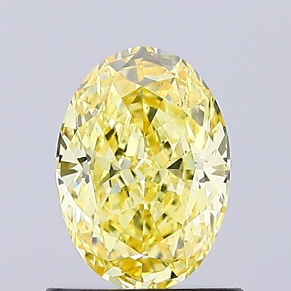 0.91ct Oval Fancy Intense Yellow VS1 IGI