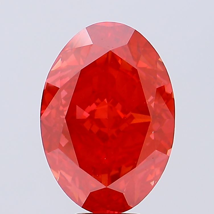 10.4ct Oval Fancy Vivid Red VS2 IGI