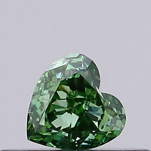Actual 0.19 carat Vivid Green Heart lab-grown diamond