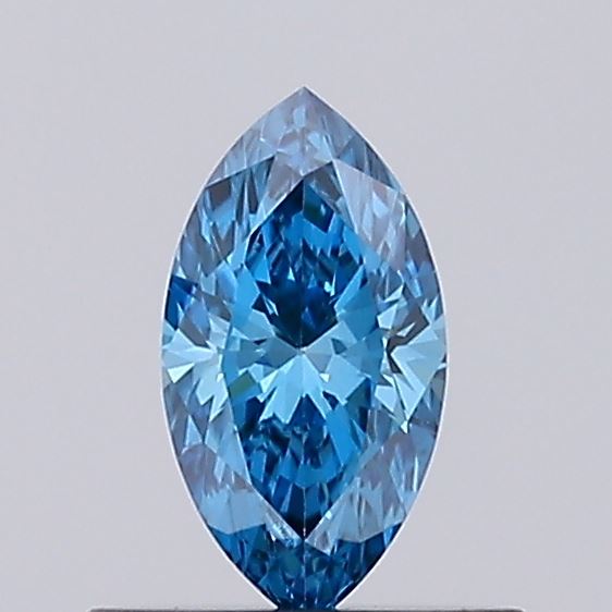 Actual 0.31 carat Vivid Blue Marquise lab-grown diamond