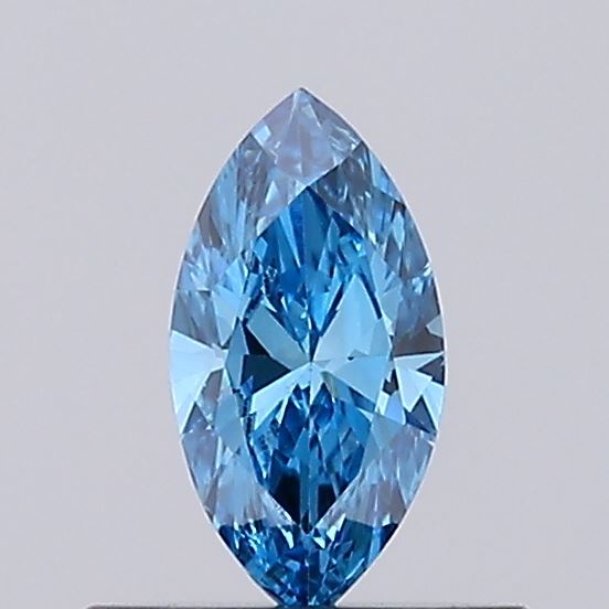 Actual 0.28 carat Vivid Blue Marquise lab-grown diamond