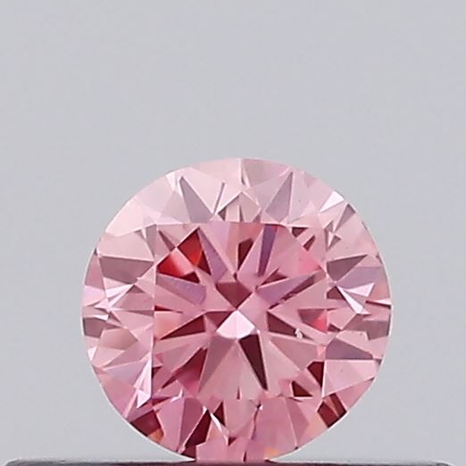 Actual 0.23 carat Vivid Pink Round lab-grown diamond