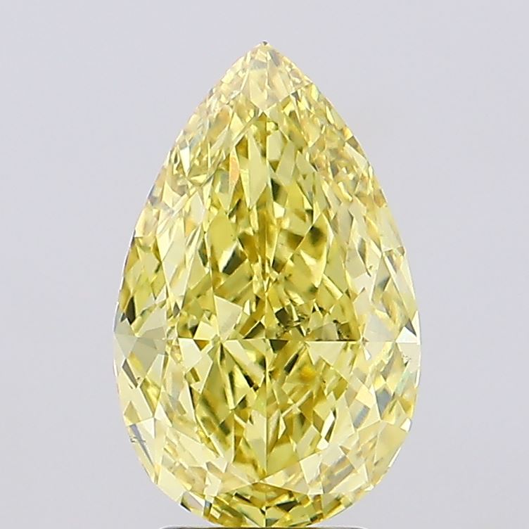 3.55ct Pear Fancy Intense Yellow VS1 IGI