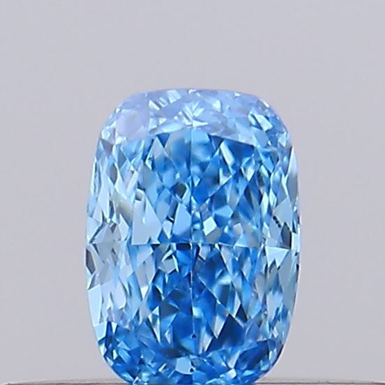 Actual 0.18 carat Vivid Blue Cushion lab-grown diamond