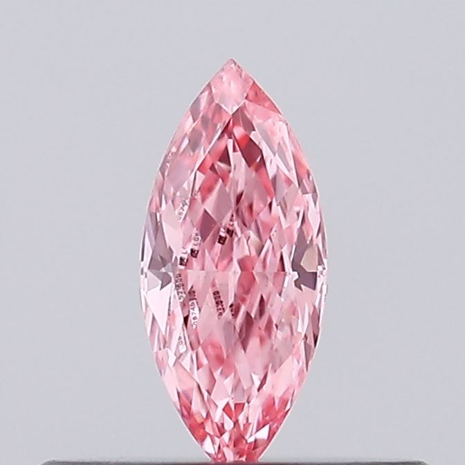 Actual 0.16 carat Vivid Pink Marquise lab-grown diamond