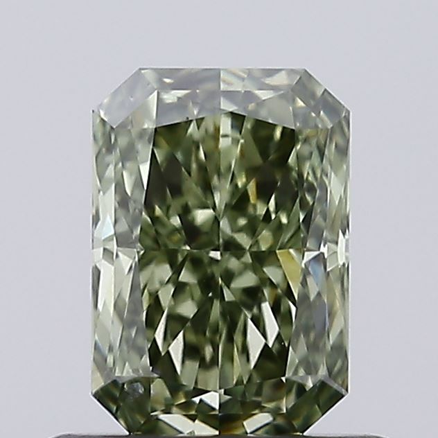 0.7ct Radiant Fancy Intense Green VS2
