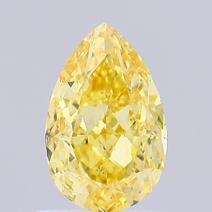 0.9ct Pear Fancy Vivid Yellow VS2 IGI