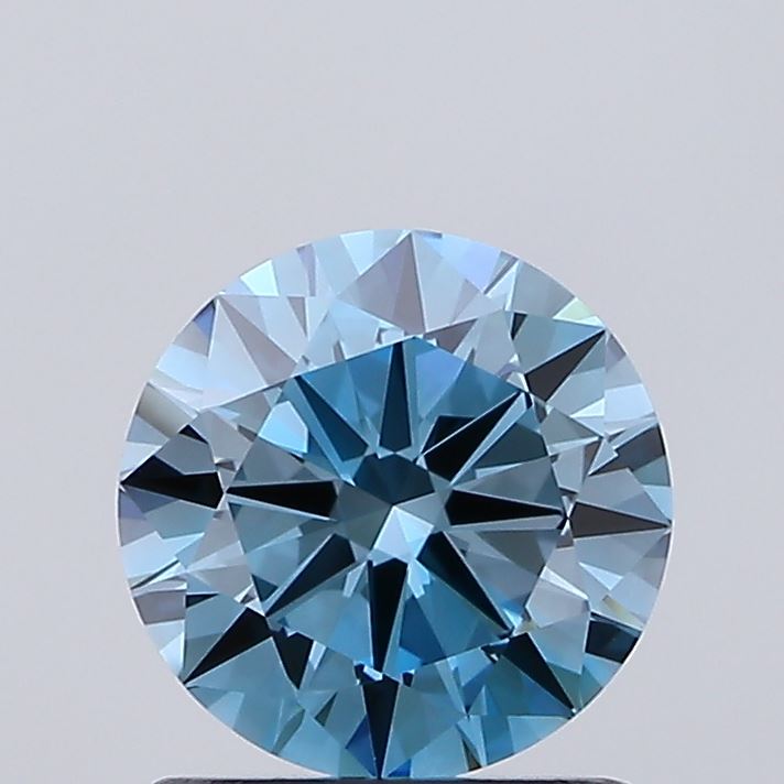 Actual 1.14 carat Vivid Blue Round lab-grown diamond