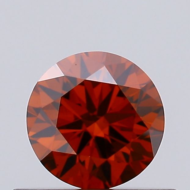 Actual 0.36 carat Deep Orange Round lab-grown diamond