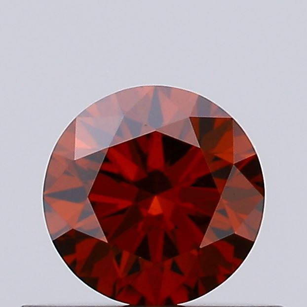 Actual 0.36 carat Deep Orange Round lab-grown diamond