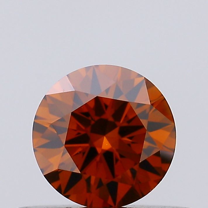 Actual 0.35 carat Deep Orange Round lab-grown diamond