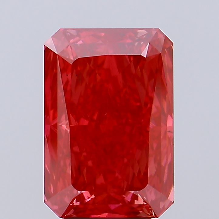 4.3ct Radiant Fancy Vivid Red VS2 IGI