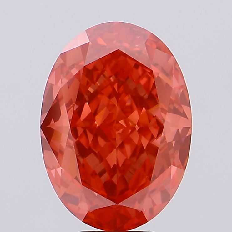 10.65ct Oval Fancy Vivid Red VS1 IGI