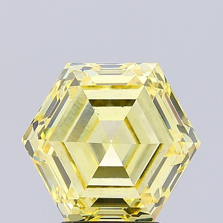 5.04ct Hexagonal Fancy Intense Yellow VS2 IGI