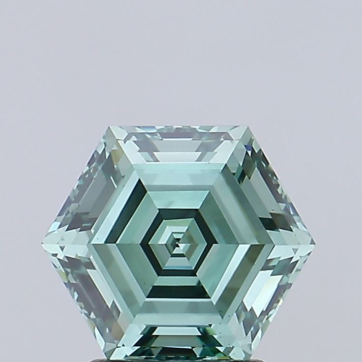 2.2ct Hexagonal Fancy Vivid Green VS1 IGI