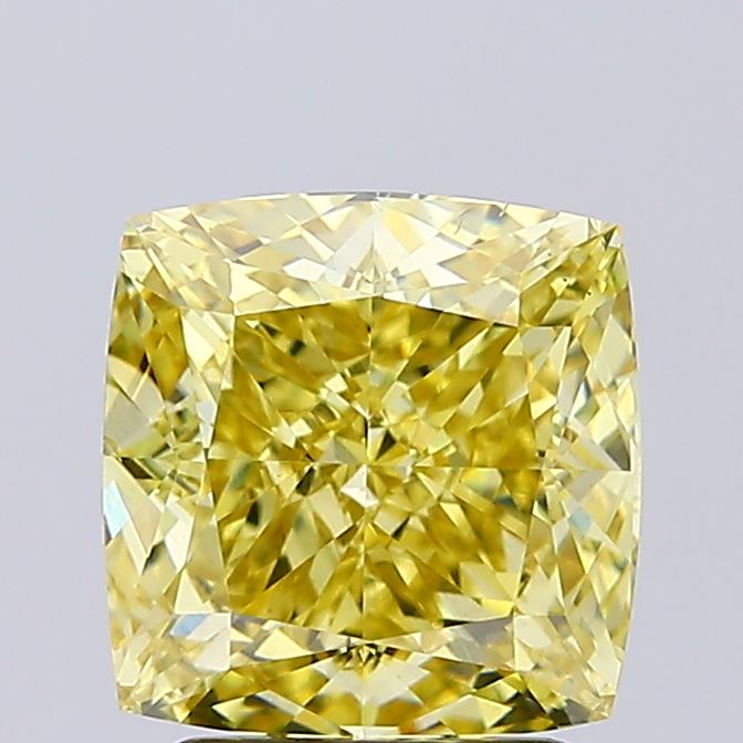 2.77ct Cushion Fancy Intense Yellow VS2 IGI
