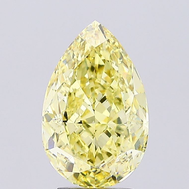 4.41ct Pear Fancy Intense Yellow VS2 IGI