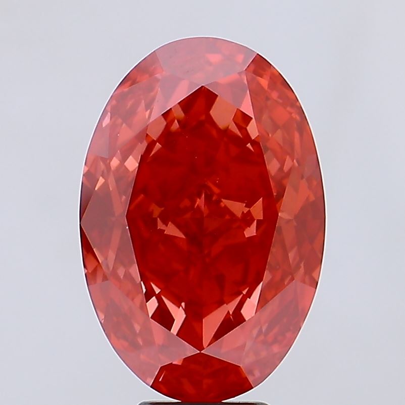 10.64ct Oval Fancy Vivid Red VS1 IGI