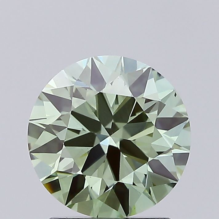 Actual 1.5 carat Vivid Green Round lab-grown diamond