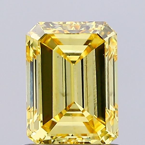 1ct Emerald Fancy Intense Yellow VS1