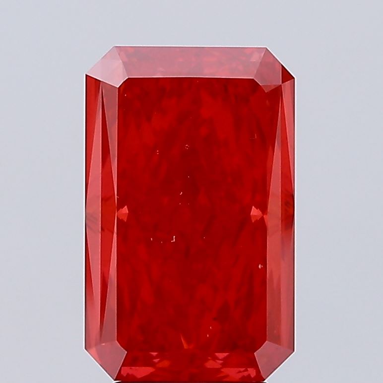 5.05ct Radiant Fancy Vivid Red VS2 IGI